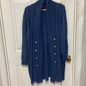 Lane Bryant Blue Double-Breasted Women's Sweater